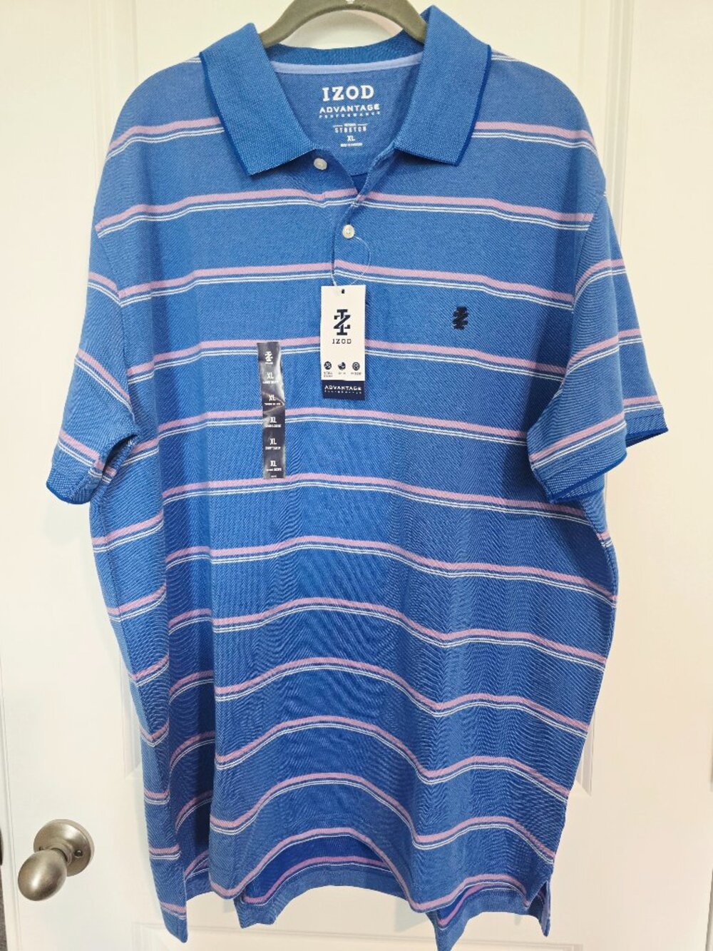 IZOD Advantage Striped short sleeve Polo Shirt size XL